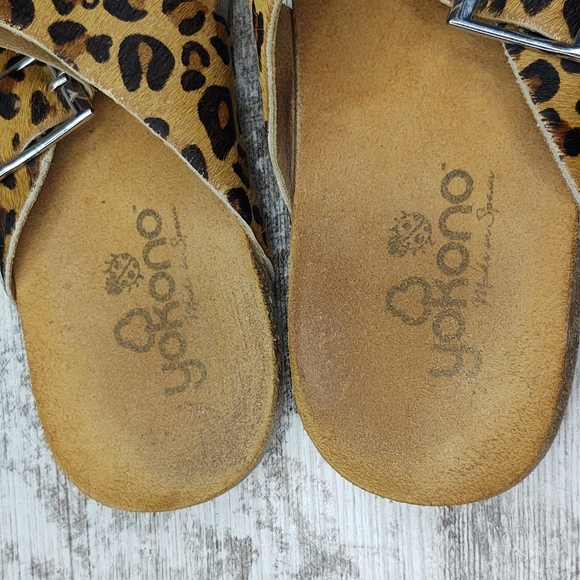 🟥Yokono Leopard Calf Hair Ibiza Thong Cork Sandal - Picture 14 of 16
